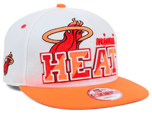 Miami Heat White Snapback Hat SD 1